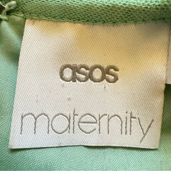 ASOS green sequin knee length a-line short sleeve maternity dress size 6
 b30 - Picture 2 of 5